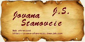Jovana Stanovčić vizit kartica
